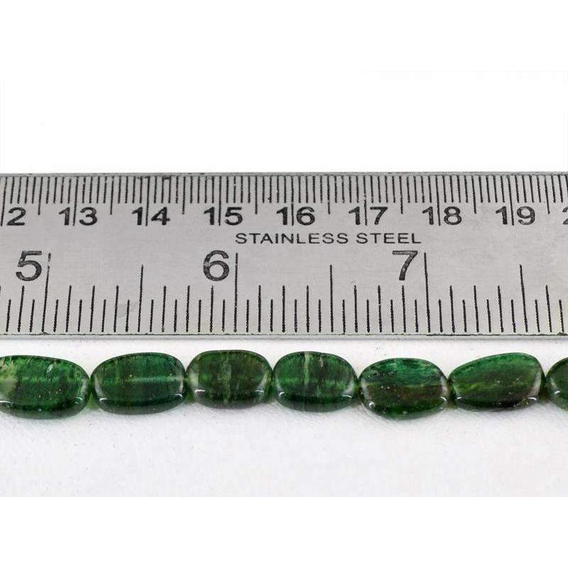 gemsmore:Genuine Green Jade Beads Strand - Natural Drilled