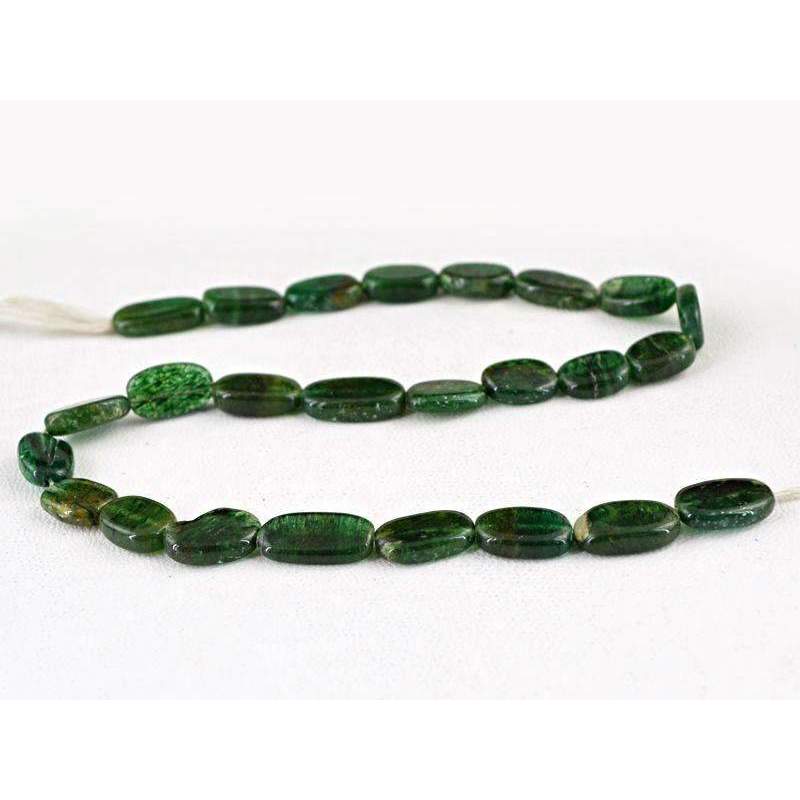 gemsmore:Genuine Green Jade Beads Strand - Natural Drilled