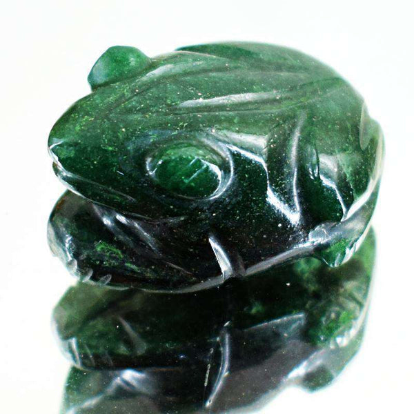 gemsmore:Genuine Green Jade Hand Carved Frog