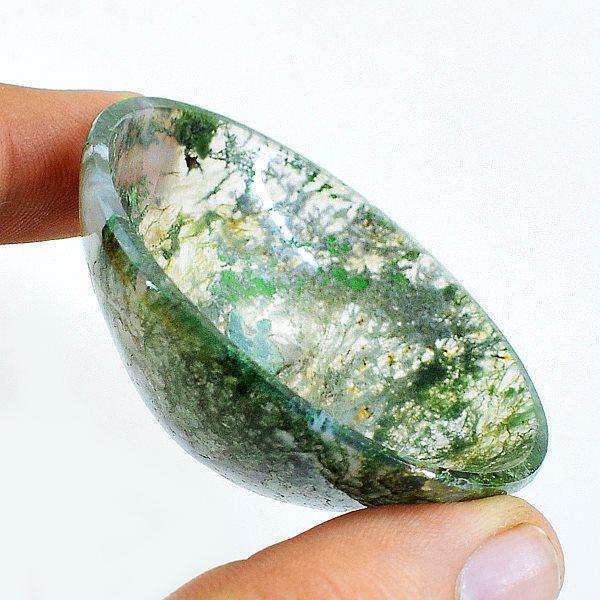 gemsmore:Genuine Green Moss Agate Hand Carved Bowl