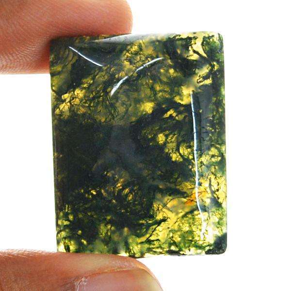 gemsmore:Genuine Green Moss Agate Untreated Loose Gemstone