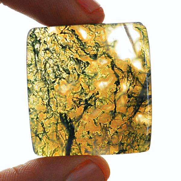 gemsmore:Genuine Green Moss Agate Untreated Loose Gemstone