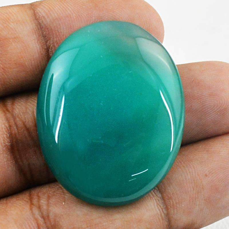 gemsmore:Genuine Green Onyx Gemstone - Natural Oval Shape