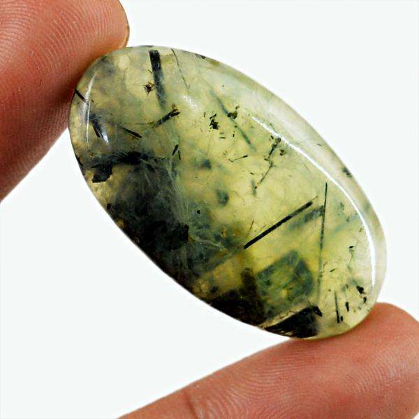 gemsmore:Genuine Green Phrenite Oval Shape Untreated Loose Gemstone