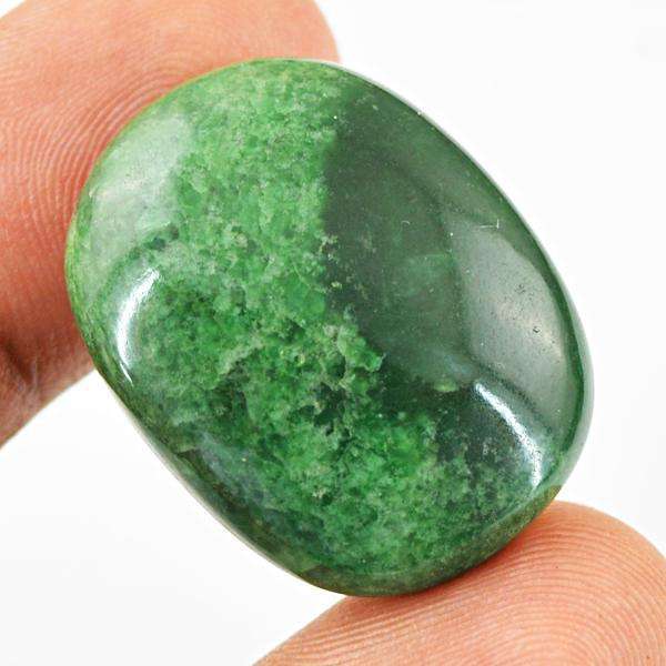 gemsmore:Genuine Green Verdite Oval Shape Loose Gemstone