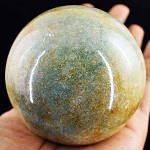 gemsmore:Genuine Green Yellow Aventurine Carved Crystal Healing Sphere