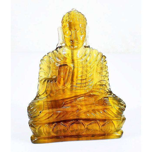 gemsmore:Genuine Hand Carved Fluorite Lord Buddha Idol