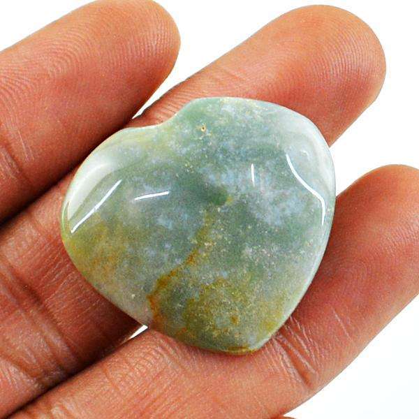 gemsmore:Genuine Heart Shape Moss Agate Loose Gemstone