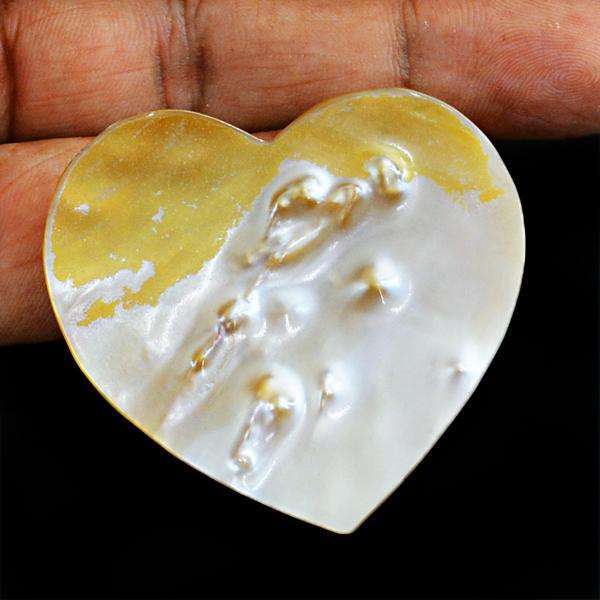gemsmore:Genuine Heart Shaped Mother Pearl Loose Gemstone