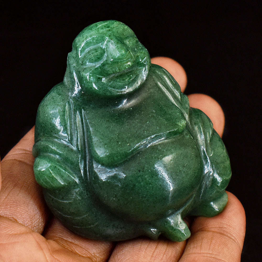 gemsmore:Genuine Jade  Hand Carved Genuine Crystal Gemstone Carving Laughing Buddha