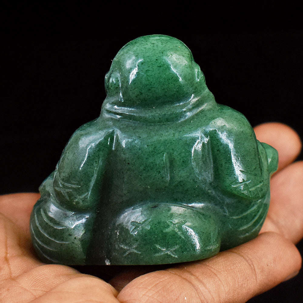 gemsmore:Genuine Jade  Hand Carved Genuine Crystal Gemstone Carving Laughing Buddha