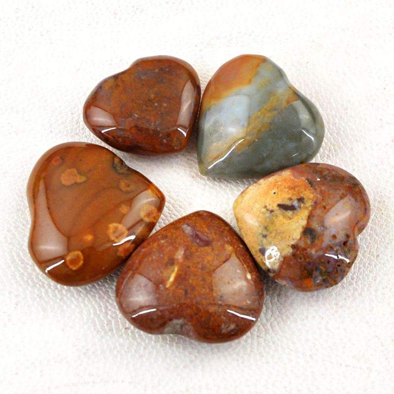 gemsmore:Genuine Jasper Gemstone Lot - Natural Untreated Heart Shape