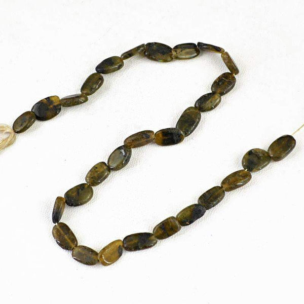 gemsmore:Genuine Labradorite Beads Strand - Natural Untreated Drilled