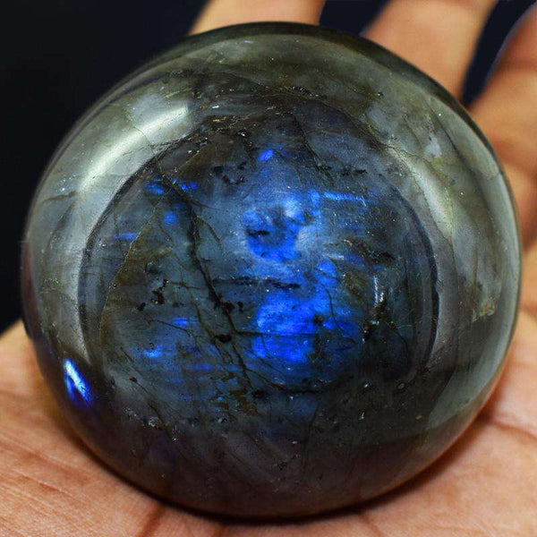 gemsmore:Genuine Labradorite Carved Crystal Healing Sphere