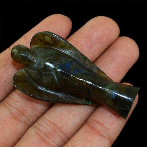 gemsmore:Genuine Labradorite Carved Healing Angel Gemstone
