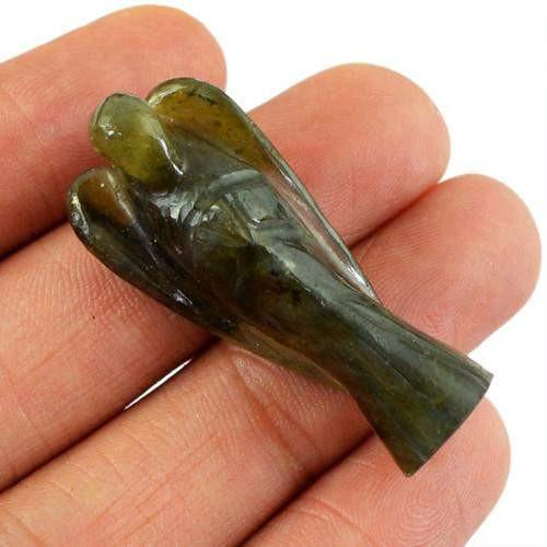 gemsmore:Genuine Labradorite Carved Healing Angel Gemstone