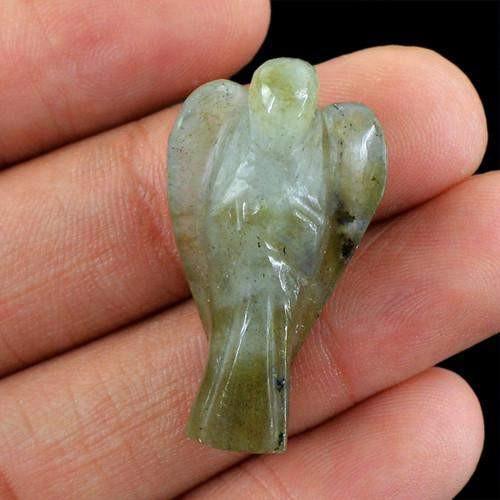 gemsmore:Genuine Labradorite Carved Healing Angel Gemstone