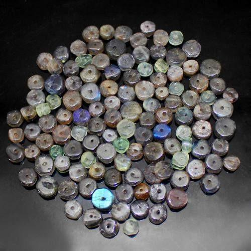 gemsmore:Genuine Labradorite Drilled Beads Lot