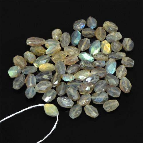 gemsmore:Genuine Labradorite Faceted Drilled Beads Lot
