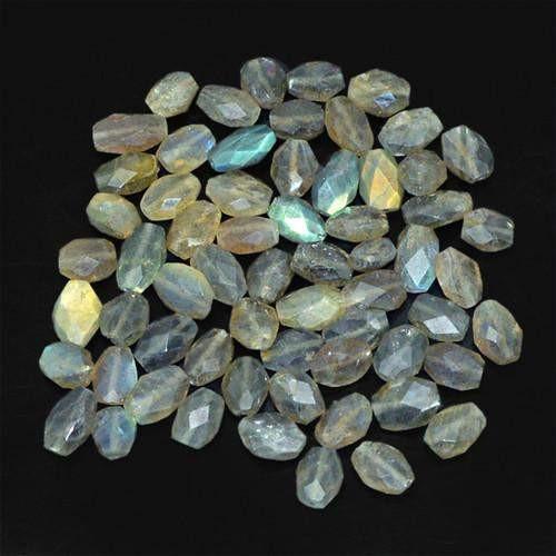 gemsmore:Genuine Labradorite Faceted Drilled Beads Lot