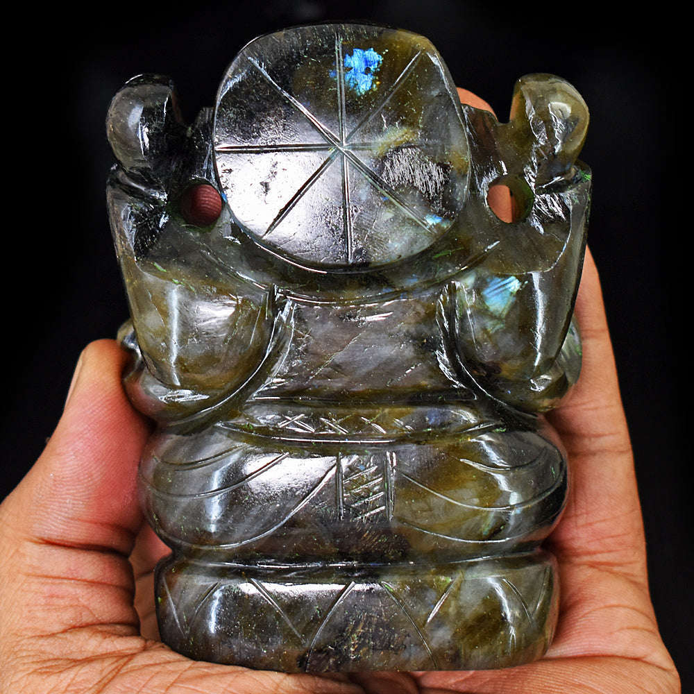 Genuine Labradorite Hand Carved Genuine Crystal Gemstone Carving Lord
