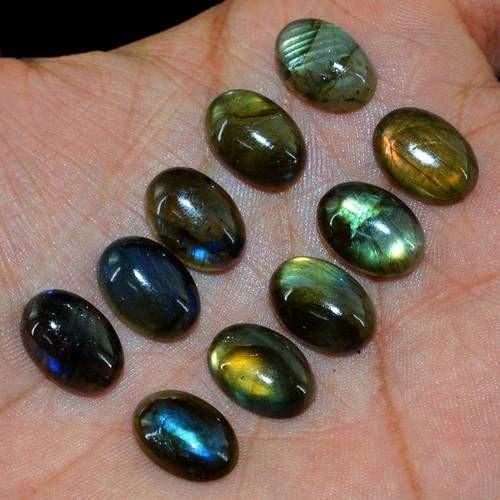 gemsmore:Genuine Labradorite Oval Shaped Gemstone Lot