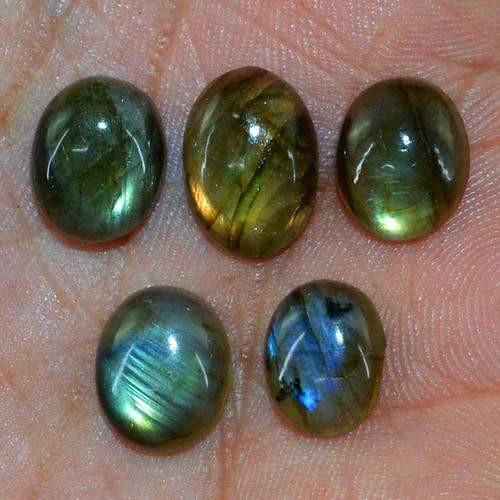 gemsmore:Genuine Labradorite Oval Shaped Gemstone Lot