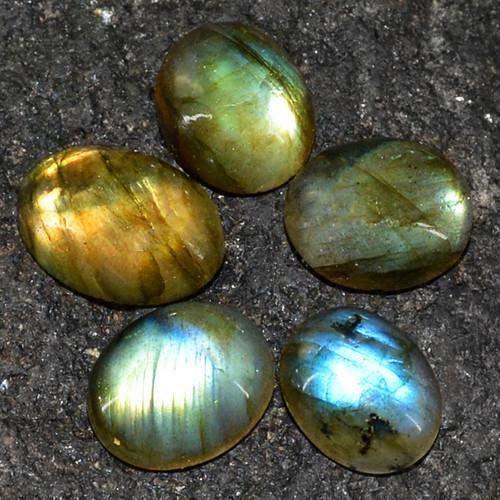 gemsmore:Genuine Labradorite Oval Shaped Gemstone Lot