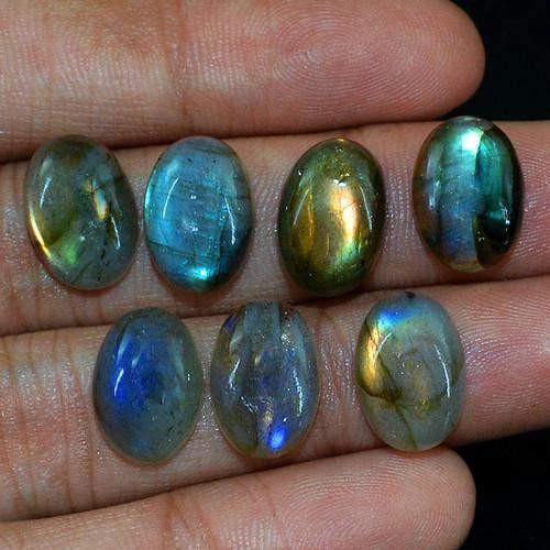 gemsmore:Genuine Labradorite Oval Shaped Gemstone Lot