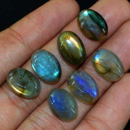 gemsmore:Genuine Labradorite Oval Shaped Gemstone Lot