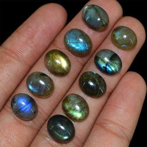 gemsmore:Genuine Labradorite Oval Shaped Gemstone Lot