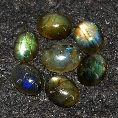 gemsmore:Genuine Labradorite Oval Shaped Gemstone Lot