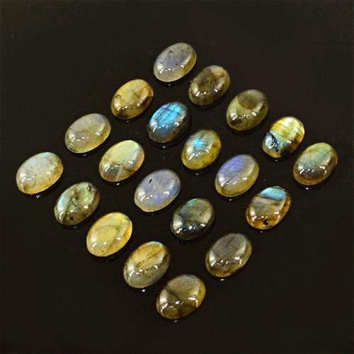 gemsmore:Genuine Labradorite Oval Shaped Gemstone Lot