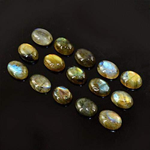 gemsmore:Genuine Labradorite Oval Shaped Gemstone Lot