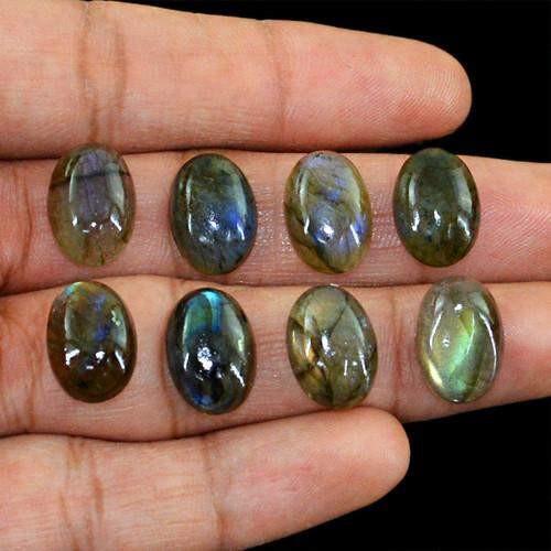 gemsmore:Genuine Labradorite Oval Shaped Gemstone Lot