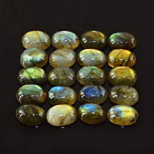 gemsmore:Genuine Labradorite Oval Shaped Gemstone Lot