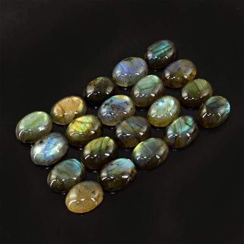 gemsmore:Genuine Labradorite Oval Shaped Gemstone Lot