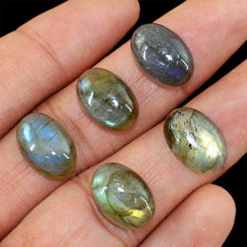 gemsmore:Genuine Labradorite Oval Shaped Gemstone Lot