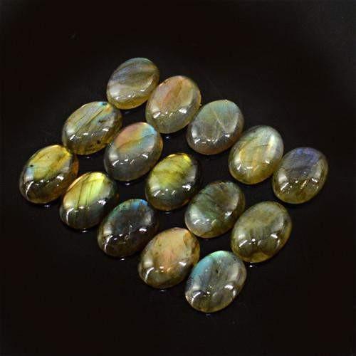 gemsmore:Genuine Labradorite Oval Shaped Gemstone Lot