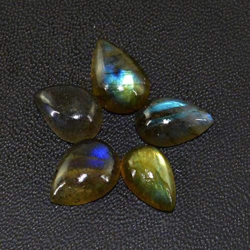 gemsmore:Genuine Labradorite Pear Shaped Gemstone Lot