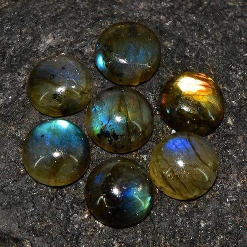 gemsmore:Genuine Labradorite Round Shaped Gemstone Lot