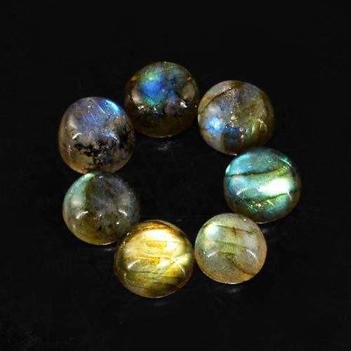 gemsmore:Genuine Labradorite Round Shaped Gemstone Lot