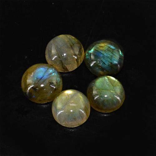 gemsmore:Genuine Labradorite Round Shaped Gemstone Lot