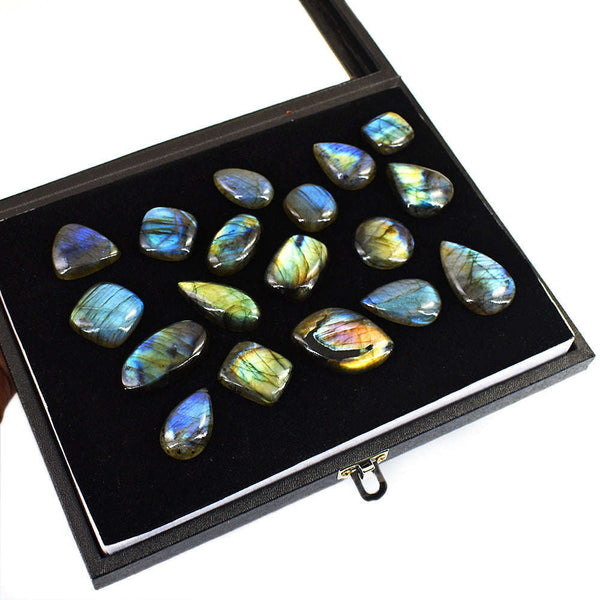 gemsmore:Genuine Labradorite Untreated Gemstone Cabochon Lot