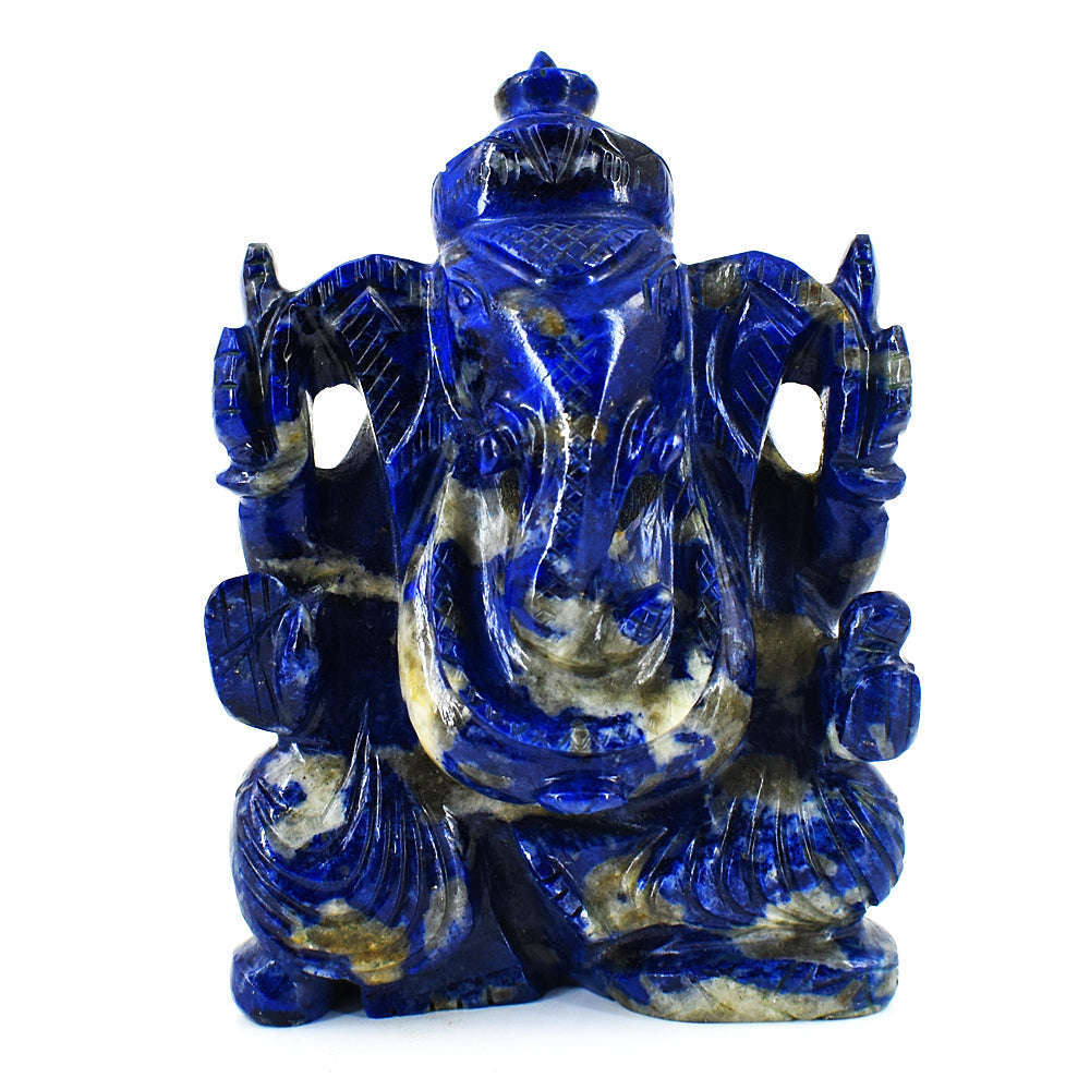 gemsmore:Genuine Lapis Lazuli  Hand Carved Genuine Crystal Gemstone Carving Lord Ganesha