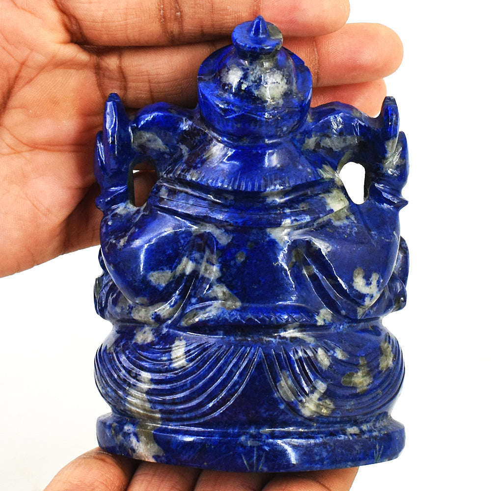 gemsmore:Genuine Lapis Lazuli  Hand Carved Genuine Crystal Gemstone Carving Lord Ganesha