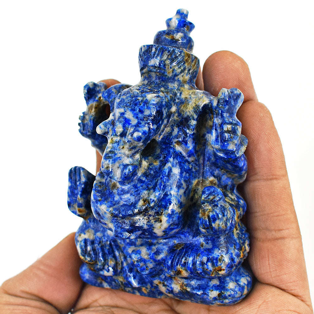 gemsmore:Genuine Lapis Lazuli  Hand Carved Genuine Crystal Gemstone Carving Lord Ganesha