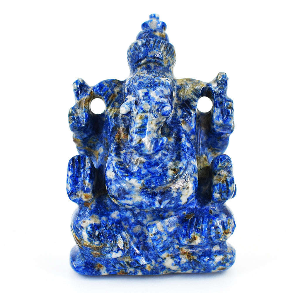 gemsmore:Genuine Lapis Lazuli  Hand Carved Genuine Crystal Gemstone Carving Lord Ganesha