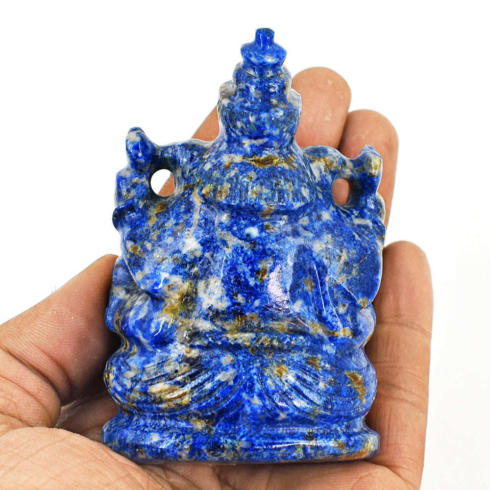 gemsmore:Genuine Lapis Lazuli  Hand Carved Genuine Crystal Gemstone Carving Lord Ganesha