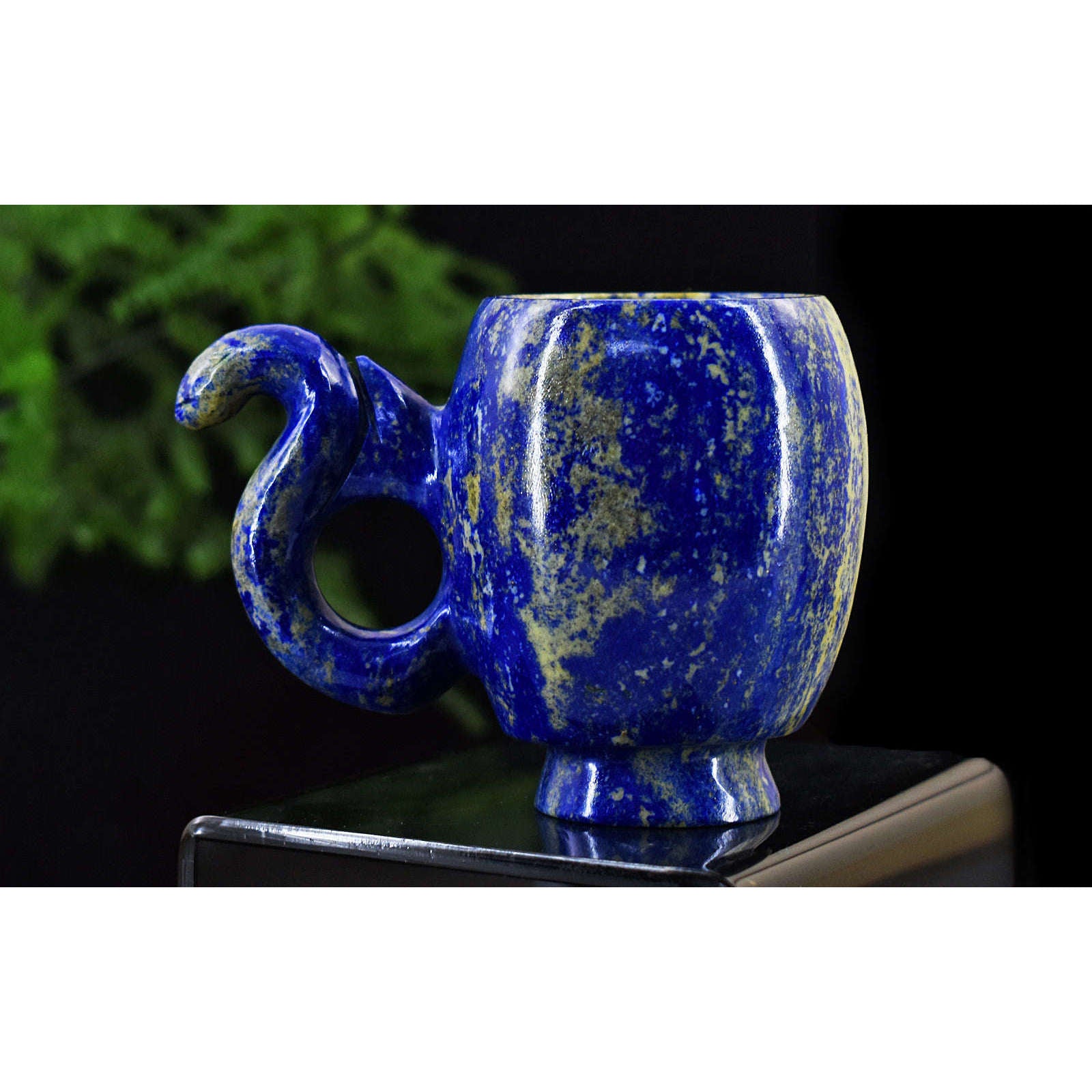 gemsmore:Genuine Lapis Lazuli  Hand Carved Genuine Crystal Gemstone Carving Royal Cup